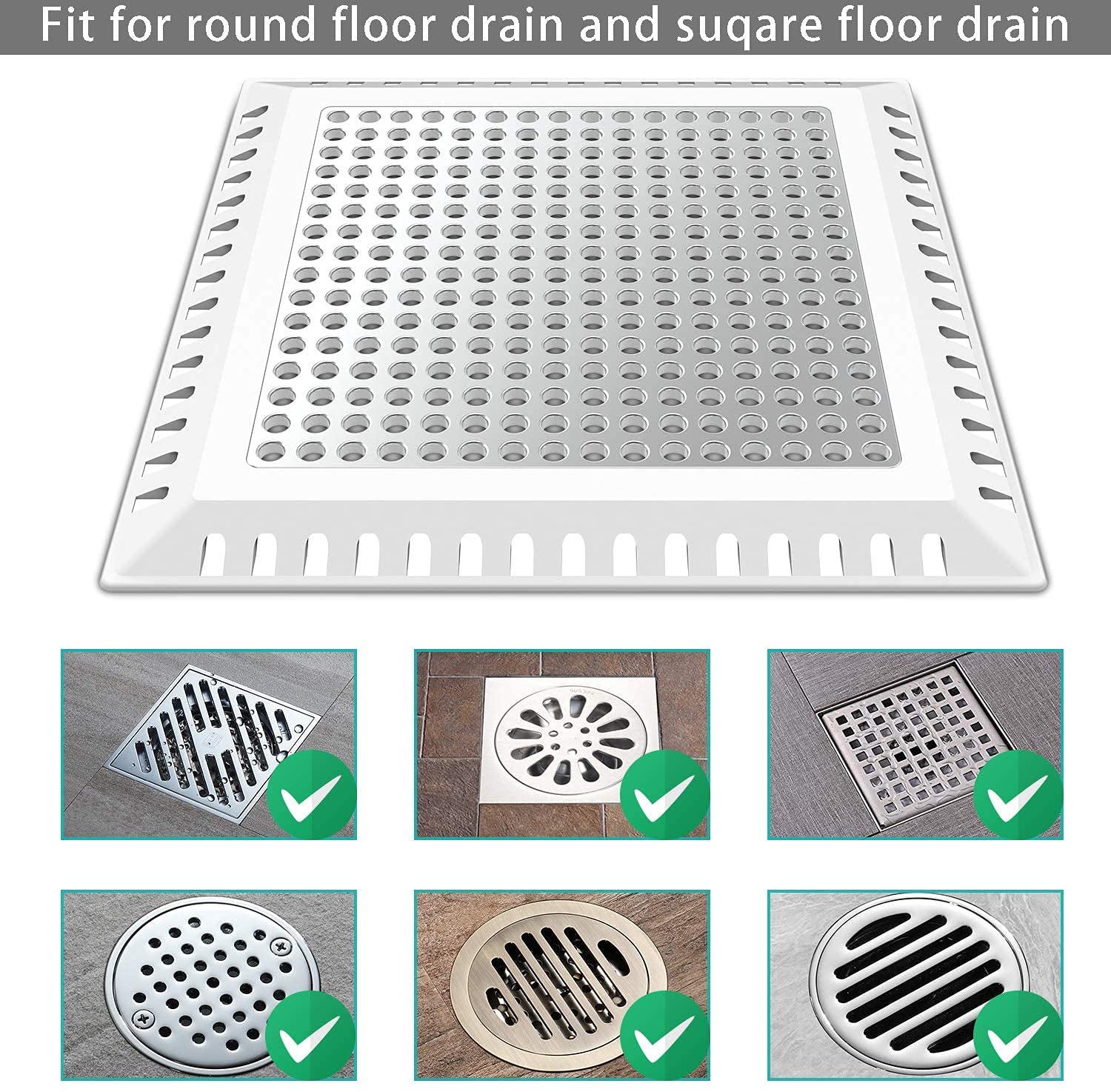 Aojuxix Hair Catcher/Drain Strainer/Shower Drain Cover for Bathroom Floor Drain, Stainless Steel and Silicone (Patented Product)