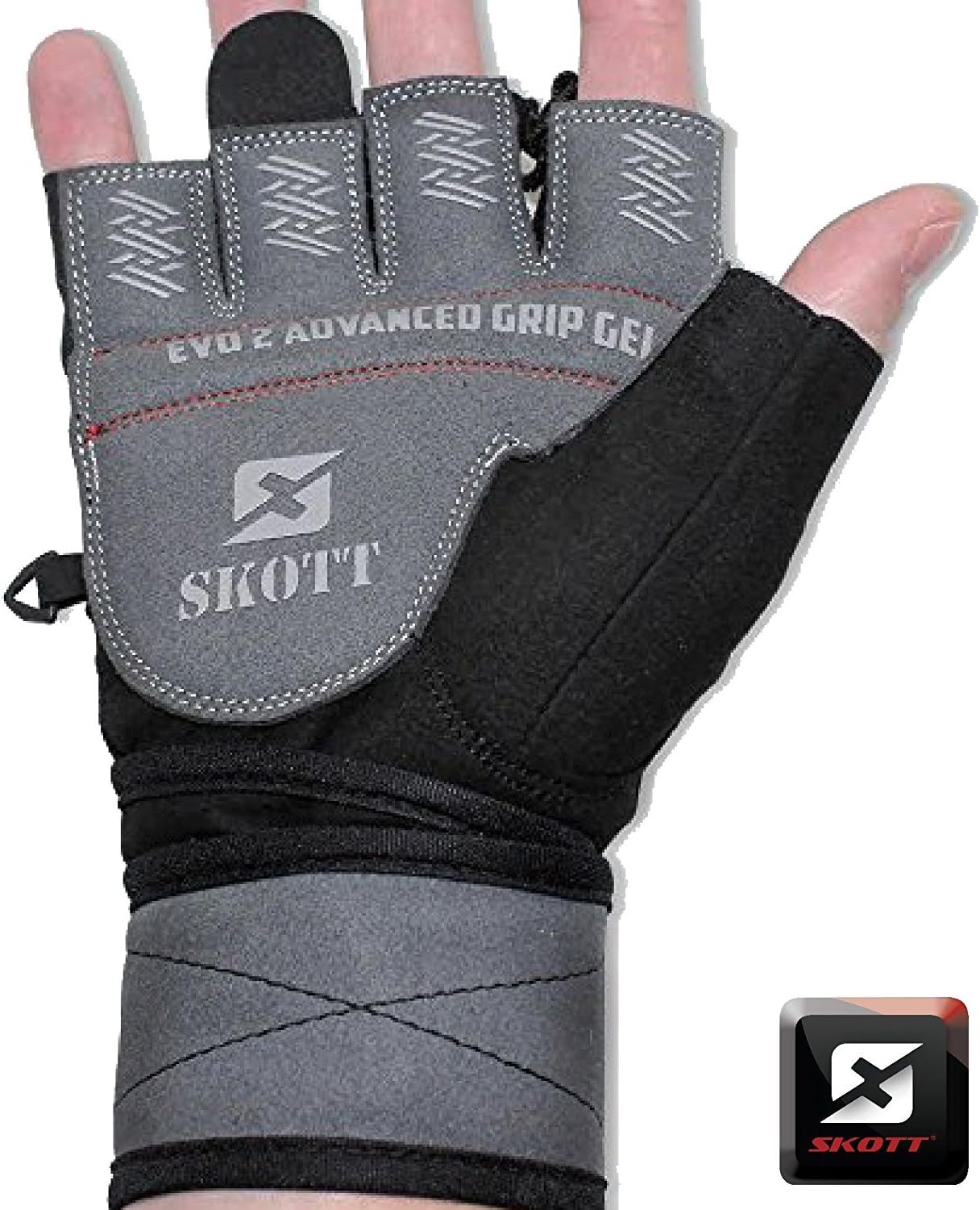 skott Evo 2 Weightlifting Gloves with Integrated Wrist Wrap Support-Double Stitching for Extra Durability-Get Ripped with The Best Body Building Fitness and Exercise Accessories : Sports & Outdoors