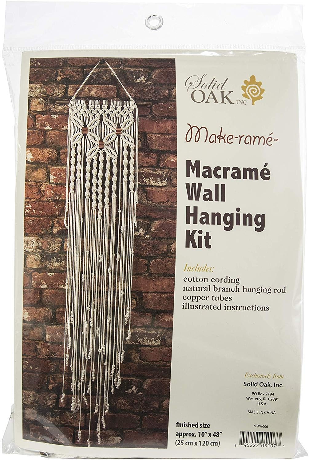 Amazon Com Solid Oak Kit Macrame Wall Hanger Three Flowers Arts