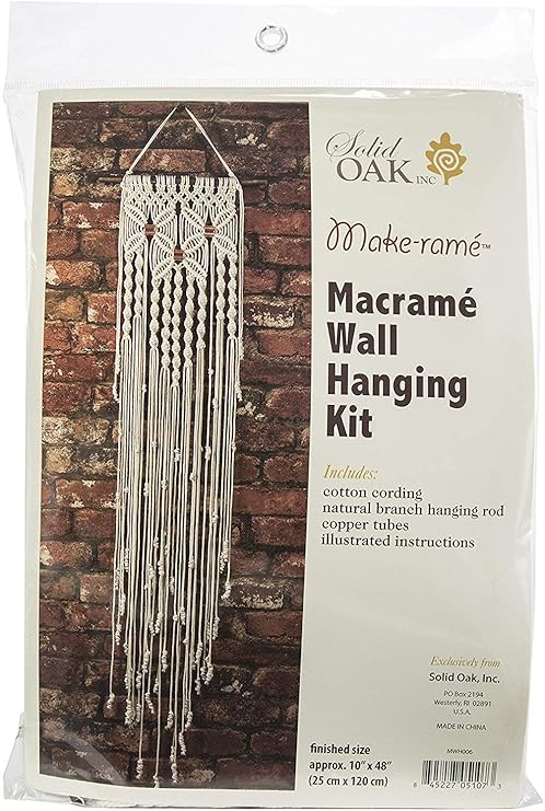 Amazon Com Solid Oak Kit Macrame Wall Hanger Three Flowers Arts