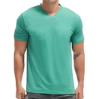 Men's V-Neck T-Shirt - Cotton Blend Soft Basic Tee, Slim Fit, Multi-Pack, Unisex Comfort - View #7
