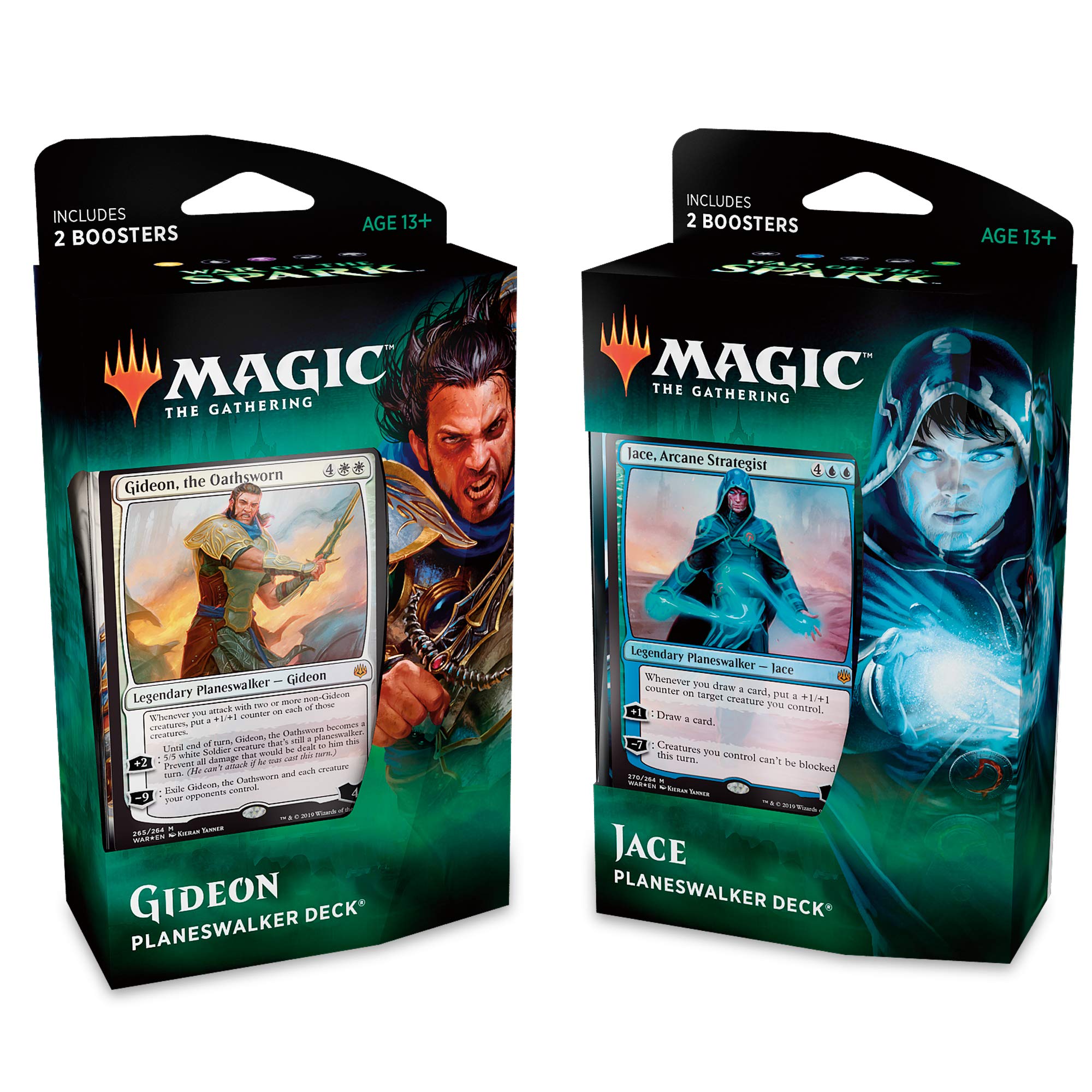 Magic: The Gathering War of The Spark Pack of 2 Planeswalker Decks (Jace & GIDEON)