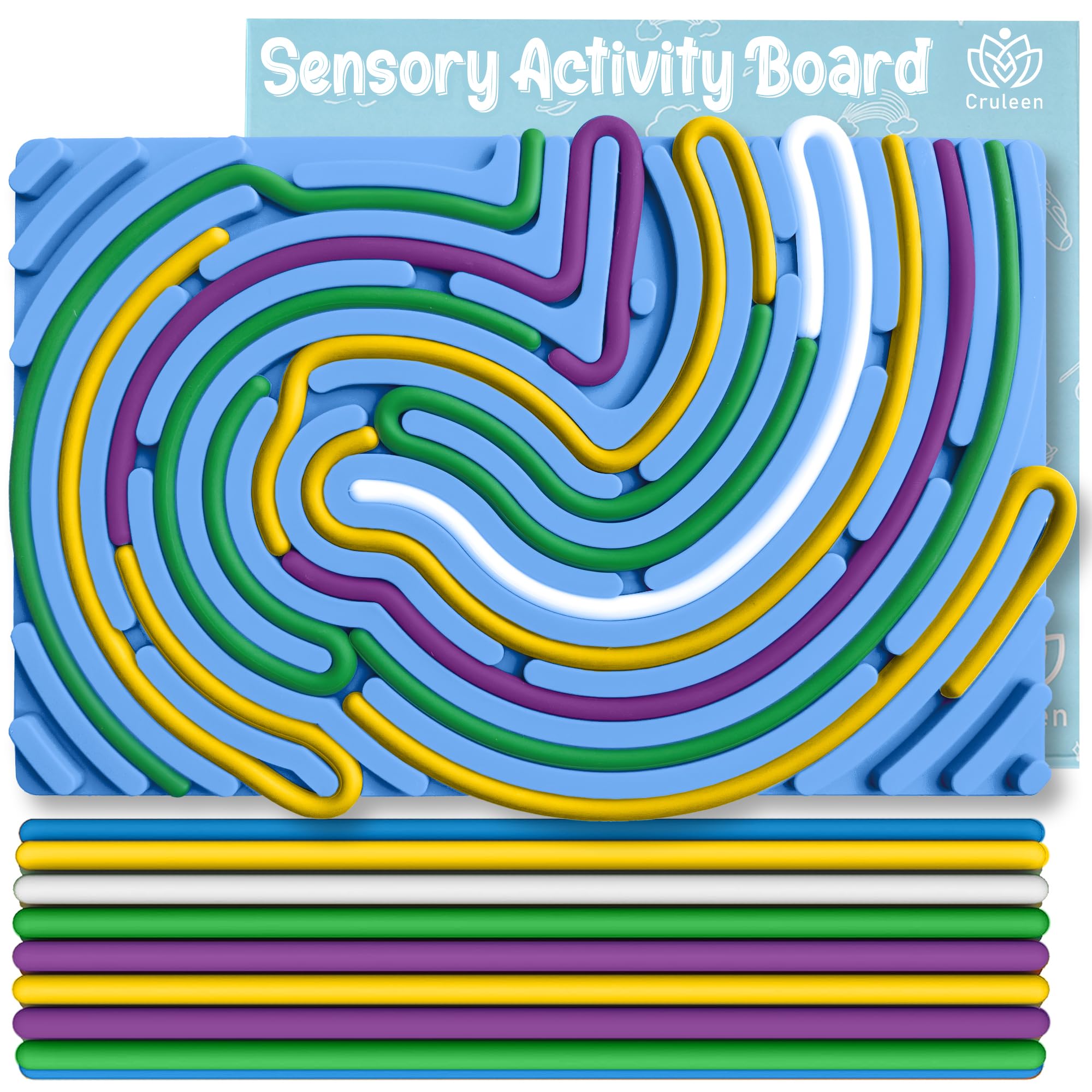 Cruleen Sensory Board for Kids –Durable Silicone Sensory Activity Board –Sensory Toys for Kids with Autism, ADHD, Anxiety & Stress–Toddlers Calming Travel Essentials Fidget Toy for Kids 3+ & Adults