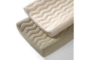 lulumoon Muslin Changing Pad Cover: Baby Cotton Quilted Changing Table Cover - Soft Changing Pad Sheets for Boys Girls
