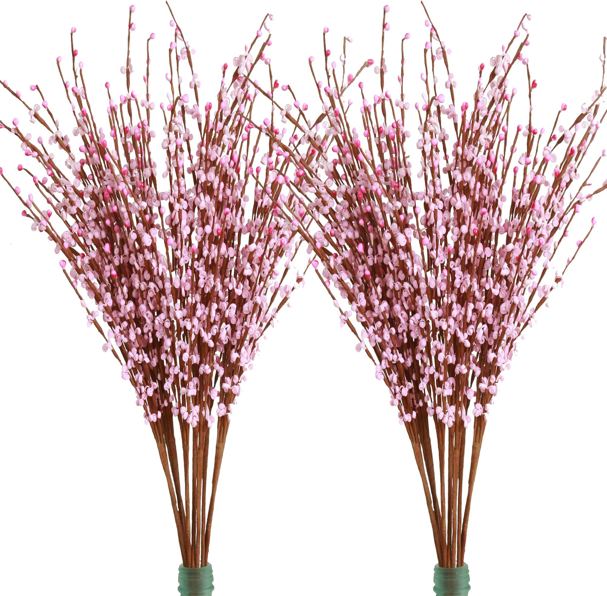Furnily 20 pcs Artificial Flowers 29.5" Long Winter Jasmine Fake Flowers for Wedding Party Home Office Decoration (Pink)