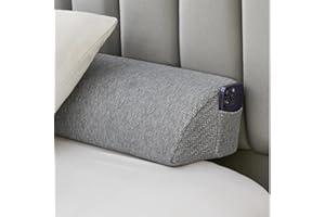 Qucover Headboard Wedge Pillow Queen, 2-Sections Bamboo Viscose Fiber Polyester Bed Wedge Pillow for Headboard Grey, Between Mattress and Headboard Wedge Pillow Gap Filler (0-7"), 60"x8"x6"