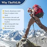 TheFitLife Hiking Trekking Poles 2 Pack Antishock Quick Lock Telescopic view 3