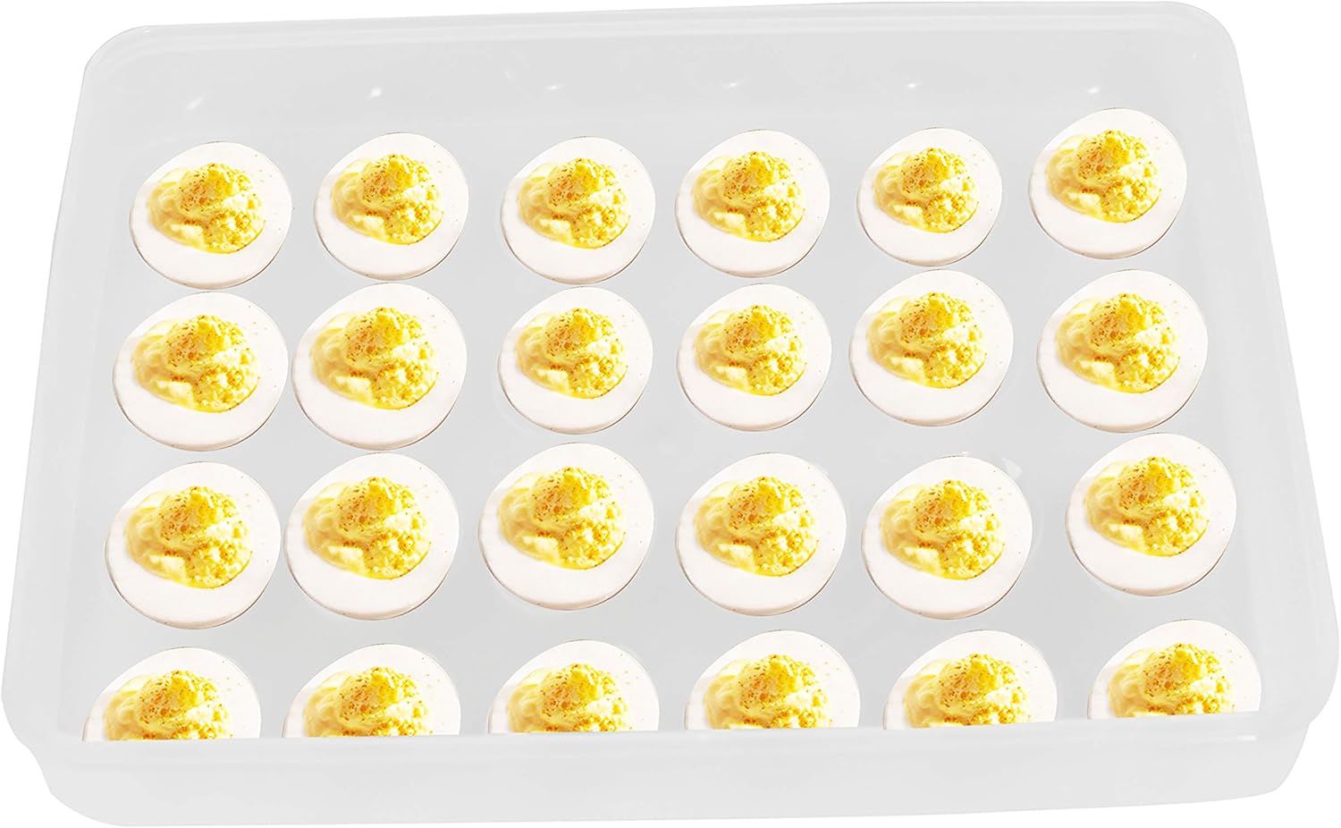HomeX Deviled Egg Container Tray Carrier with Lid Holds 24 Eggs
