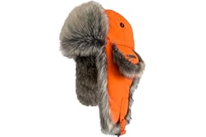 IFURHATAL Ushanka Winter Trapper Hat with Ear Flaps for Men Women Warm Hunting Aviator Hats for Outdoor Cold Weather Faux Fur Hat