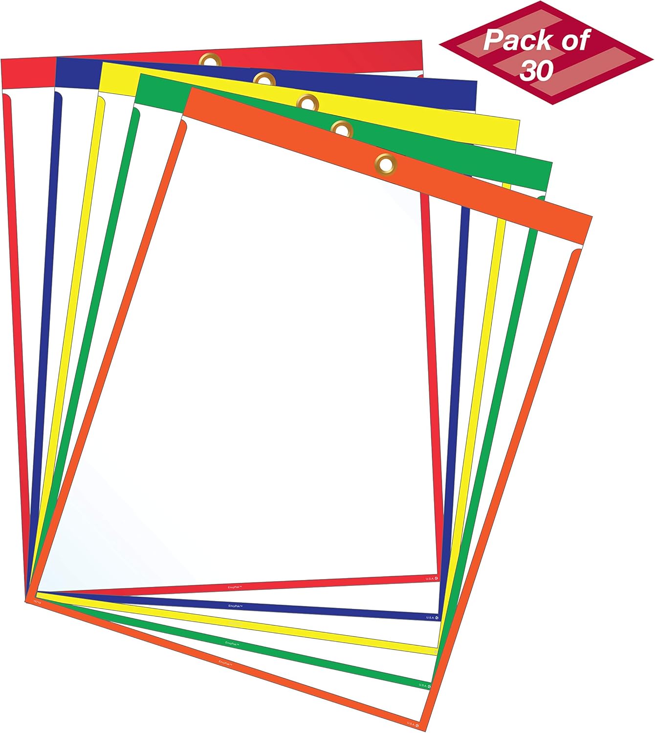 Job Ticket Holders 9"x12" Pack of 30 (Assorted) TopLoading with