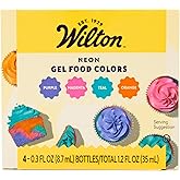 Wilton Neon Gel Food Coloring Set, Vibrant Gel-Based, 4-Count | 4-Count Neon Gel Color Set in Magenta, Orange, Teal &amp; Purple for Vibrant, Eye-Catching Frosting, Fondant &amp; Dough