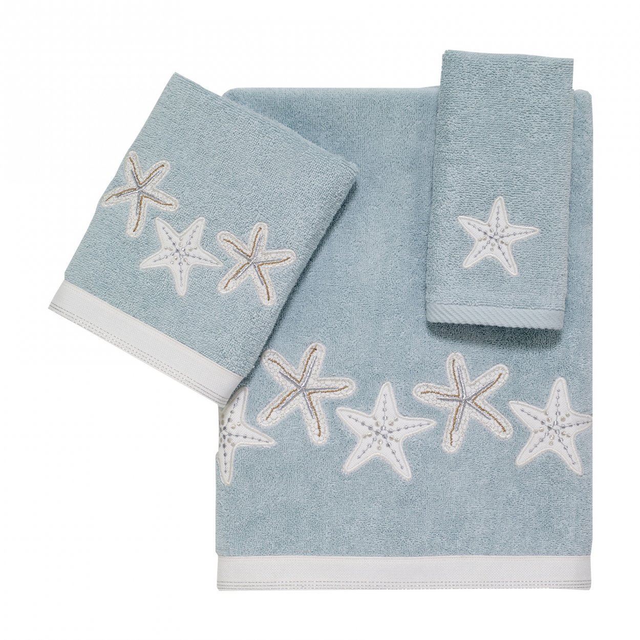Avanti Linens – Fingertip Towel, Soft & Absorbent Cotton Towel (Sequin Shells Collection)