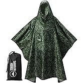Tough Outfitters Military Poncho - Waterproof Camo OCP Rain Jacket - Extra Large, Heavy Duty, Tear-Resistant Tactical Poncho