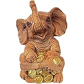 Betterdecor Elephant Trunk Up Elephant Statue | Symbolic Decorative Home & Office Decor
