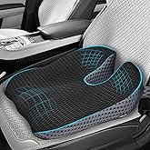 Car Seat Cushion, Memory Foam Car Wedge Seat Cushion for Driving, Height Booster & Posture Support, 4D Mesh Seat Pad with Adj