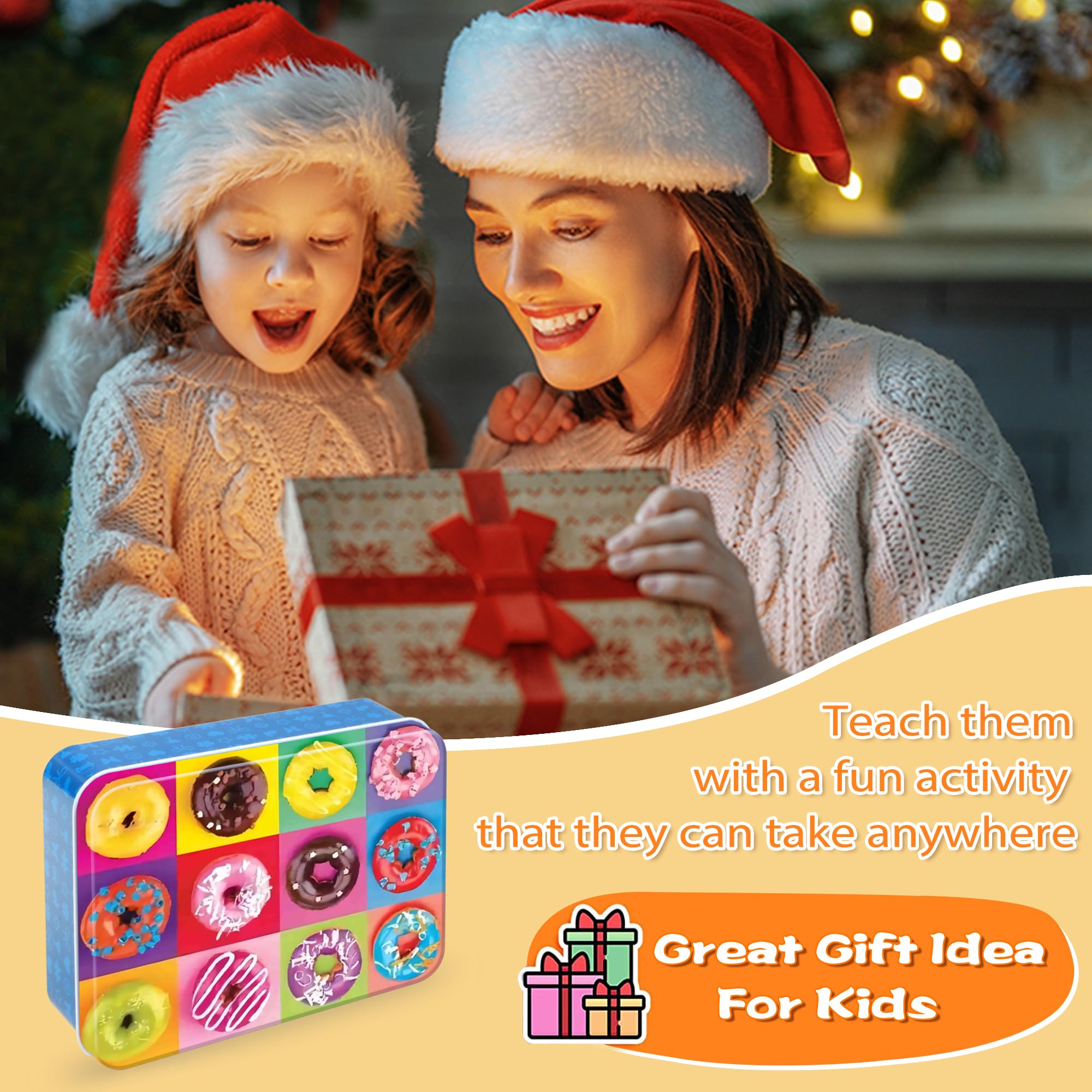 LELEMON Puzzles for Kids Ages 4-8,Donut Puzzle 100 Piece Puzzles for Kids Ages 4-6 in a Metal Box,Educational Jigsaw Puzzles 100 Piece Puzzle Games Toys for Girls and Boys