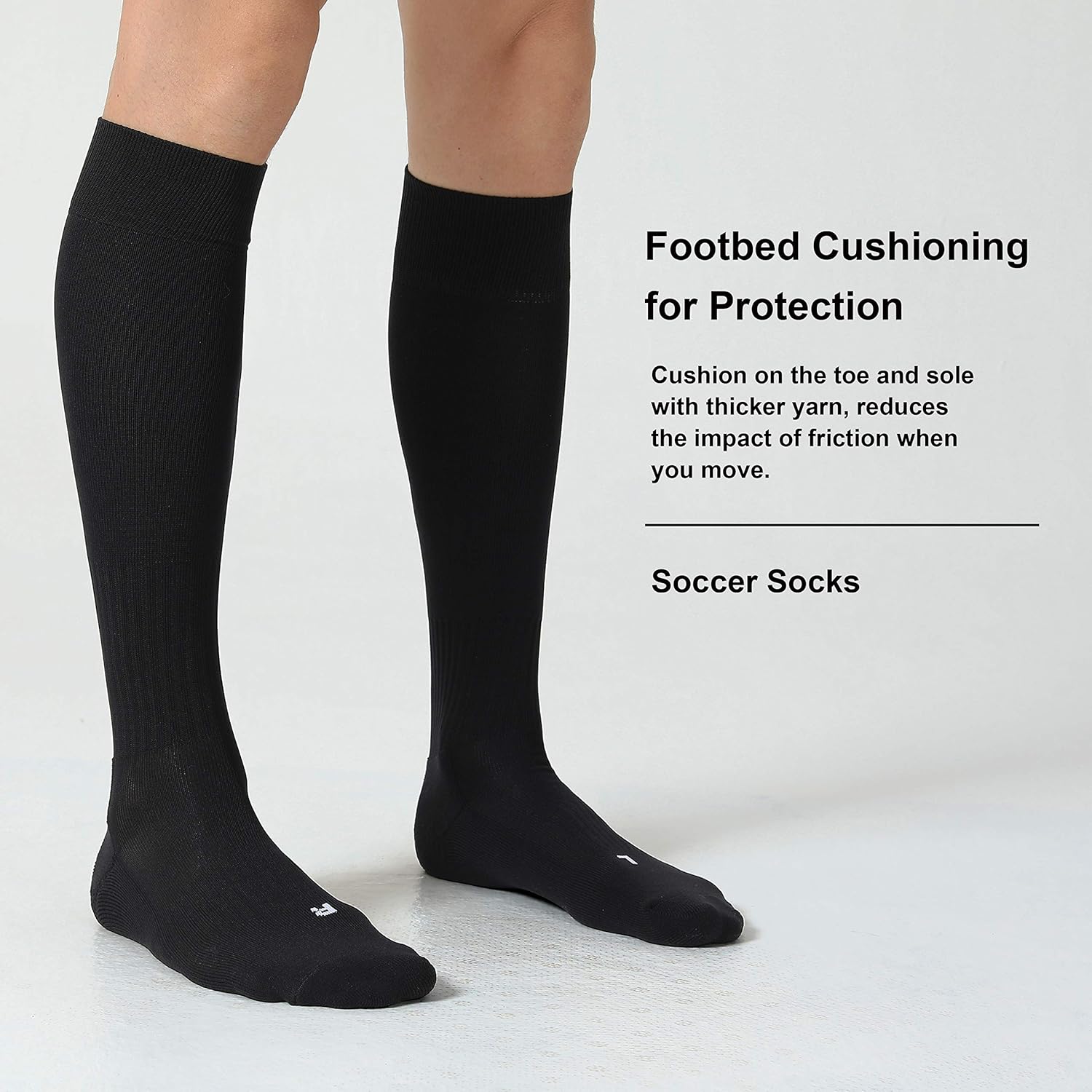 CelerSport 2 Pack / 3 Pack Soccer Socks for Youth Kids Adult Over-The-Calf Socks with Cushion: Clothing