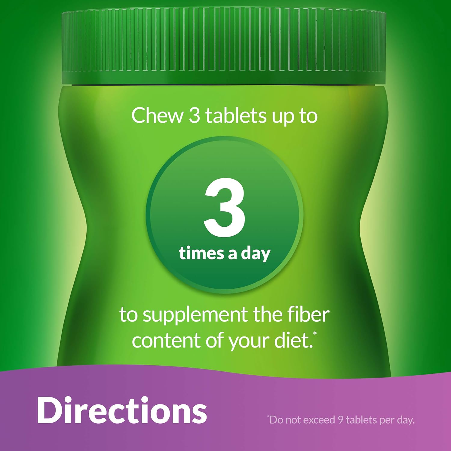 Benefiber Daily Prebiotic Fiber Supplement, Chewable Tablet for Digestive Health, Assorted Fruit, Sugar Free, 100 Count: Health & Personal Care
