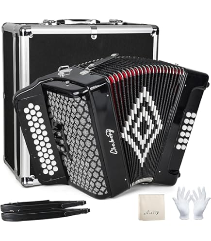 Amazon.com: Abubu 34-Key Accordion 3412 GCF (White) : Musical