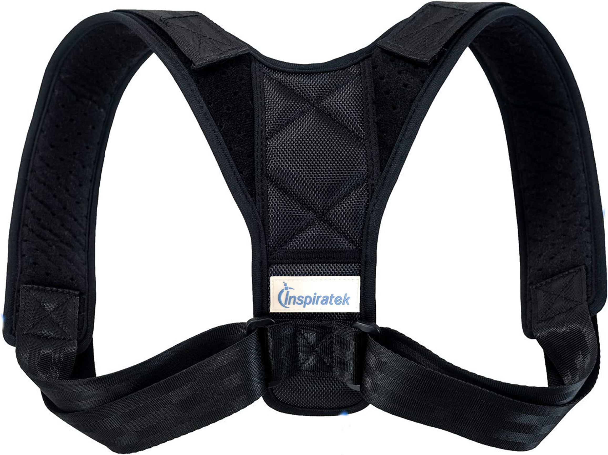 Back Posture Corrector for Men & Women, Adjustable (28”- 48”) Shoulder Clavicle Brace for Back Support and Pain Relief, Comfortable Figure 8 Shape to Prevent Slouching by INSPIRATEK