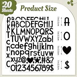 1500Pcs Letter Stickers 20Sheets Alphabet Stickers