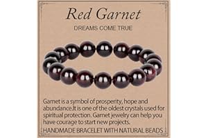 LPBeads Handmade Natural Gemstone Stretch Elastic Bracelet Healing Crystal Round Stone Beads Jewelry Gifts for Women Men