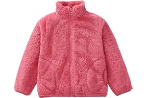 AIWUHE Toddler Girls Boys Fleece Jacket Kids Polar Fleece Zipper Jacket Soft Fall Winter Warm Outerwear With Pockets 2-8Y