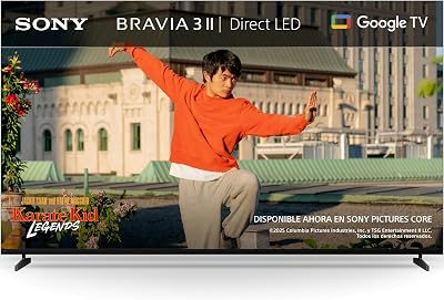 BRAVIA 3 II 65 Pulgadas TV 4K Smart TV (Google TV), Procesador XR con Inteligencia Artificial, 120 Hz, Dolby Vision y Dolby Atmos, Compatible con PS5, 65XR32M2, Modelo 2026