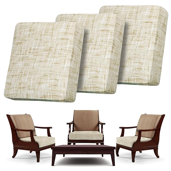 3PCS STRETCH OUTDOOR CUSHION COVER PATIO CUSHION COVER...