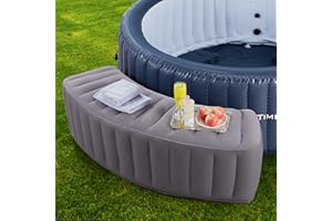 RELXTIME Inflatable Spa Surround Hot Tub Step Spa Side Table Outdoor Portable Pool Accessory Yard Home Garden Patio Lawn Backyard Bathtub Universal Curved Footstep