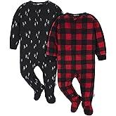 Gerber unisex-baby Fleece Footed Pajamas 2-pack