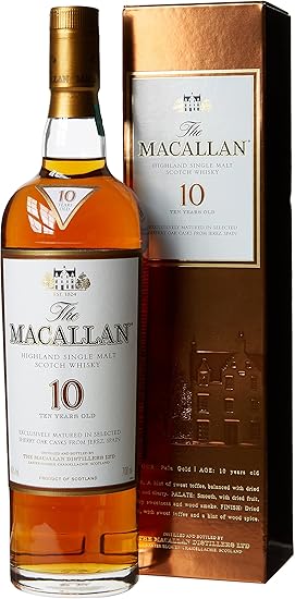 Macallan 10 Year Old Sherry Oak Highland Single Malt Whisky 70 Cl Amazon Co Uk Grocery