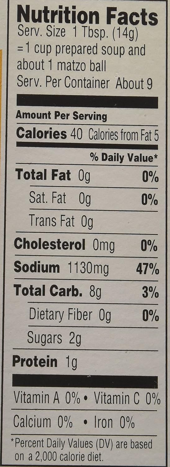 Manischewitz Matzo Ball Soup Nutrition Facts Runners High Nutrition