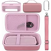 co2CREA Hard and Silicone Case Replacement for Bose New SoundLink Flex 2nd Gen Bluetooth Portable Speaker, with Carabiner and Shoulder Strap (Pink Case)