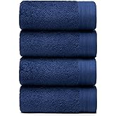 Weidemans Premium Towel Set of 4 Hand Towels 18" x 30" Color: Navy Blue |100% Cotton|4 Ultra Soft and Highly Absorbent Hand Towels for Bathroom, Gym, Hotel, Spa, Machine Washable