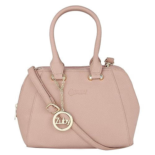 Zuby Womens Nude Pink Solid Satchel Bag