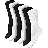 Winterlace Combed Cotton Crew Socks 6-Pairs Womens Premium Soft Cushioned Athletic Sports