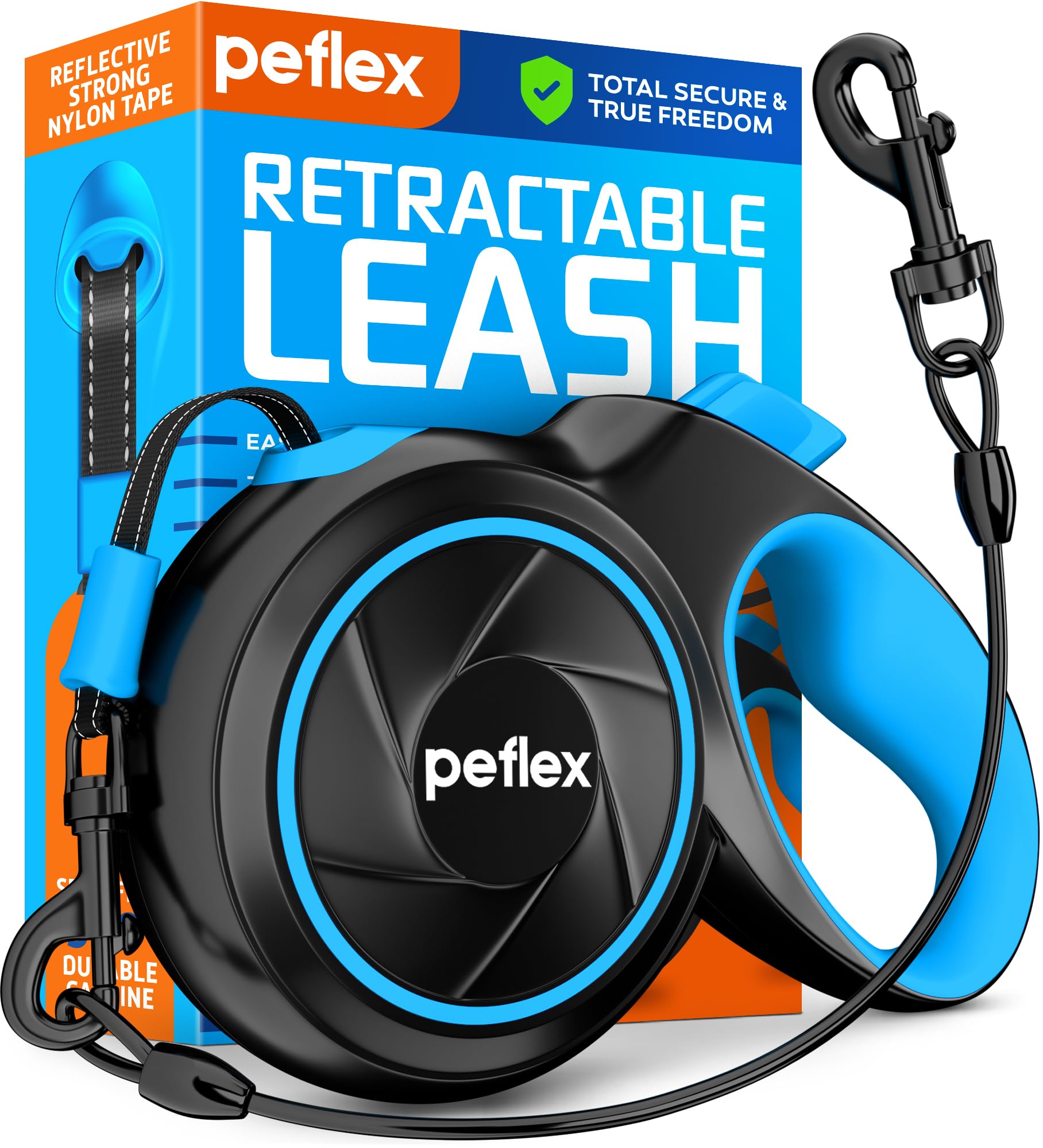 Photo 1 of 2025 New Retractable Dog Leash 18,2 ft' - Chew Proof Cable Included - 360° Tangle Free - Heavy Duty Reflective Retractable Leash for Small Medium Large Dogs up to 120 lbs - Soft Touch Anti-Slip Handle