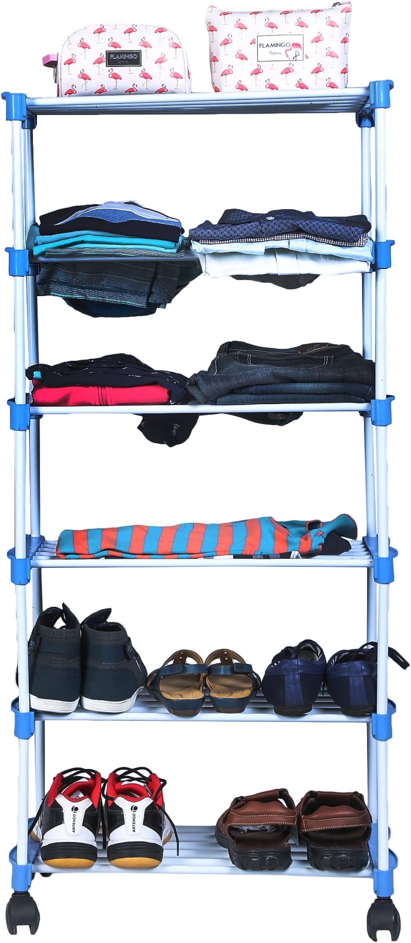 Blyssware Multipurpose Rack Without Cover 6 Shelves (Cp-1601-Smrtrk-6Sf-B) - White