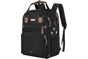 SINVICKO Crochet Bag, Knitting Bag Backpack and Totes Organizer with USB Charging Port, Large Yarn Storage Tote Bag