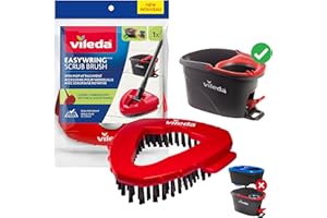 Vileda EasyWring Scrub Brush Attachment | Tough Stain & Grout Cleaning | for Tile & Sealed Hard Floors