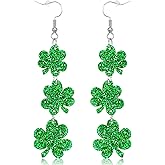 St Patricks Day Earrings, Acrylic St Patricks Day Accessories for Women, Green Irish earrings for Festival Good Luck Gift