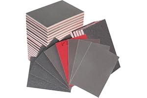 POTUINOM 20 Pcs 3 x 4 Inch Sanding Sponge Set, 180-3000 Grit Abrasive Sanding Pads Soft Foam Hand Sander Block Wet Dry Sandpaper for Wood Metal Drywall Furniture Paint Polishing