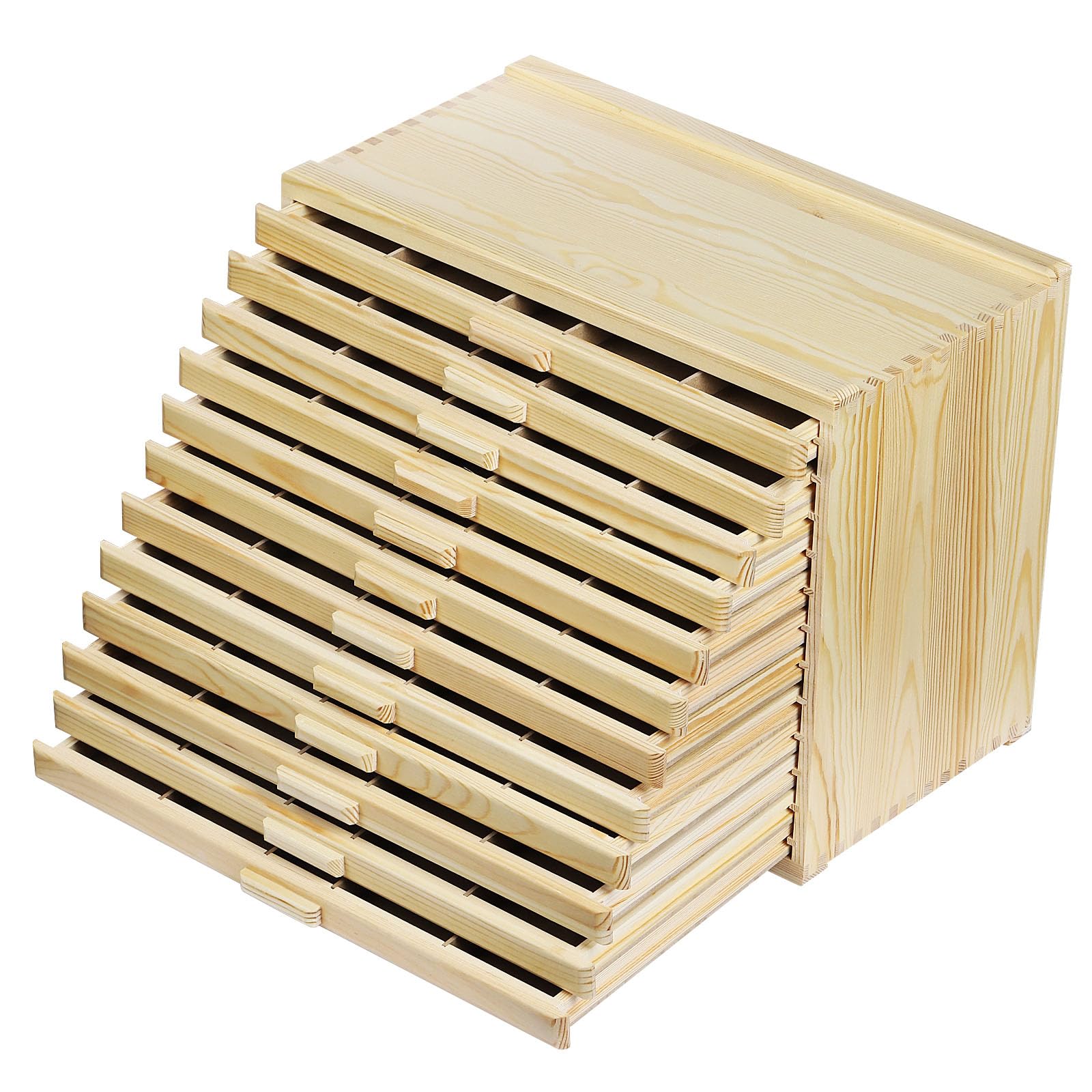 Photo 1 of Vencer 12-Drawer Pine Artist Supply Storage Box - Effortlessly Organize and Store Pencils,Pens,Pastels,Markers,Brushes,and Tools with Adjustable Compartments and Generous Capacity,VAO-021