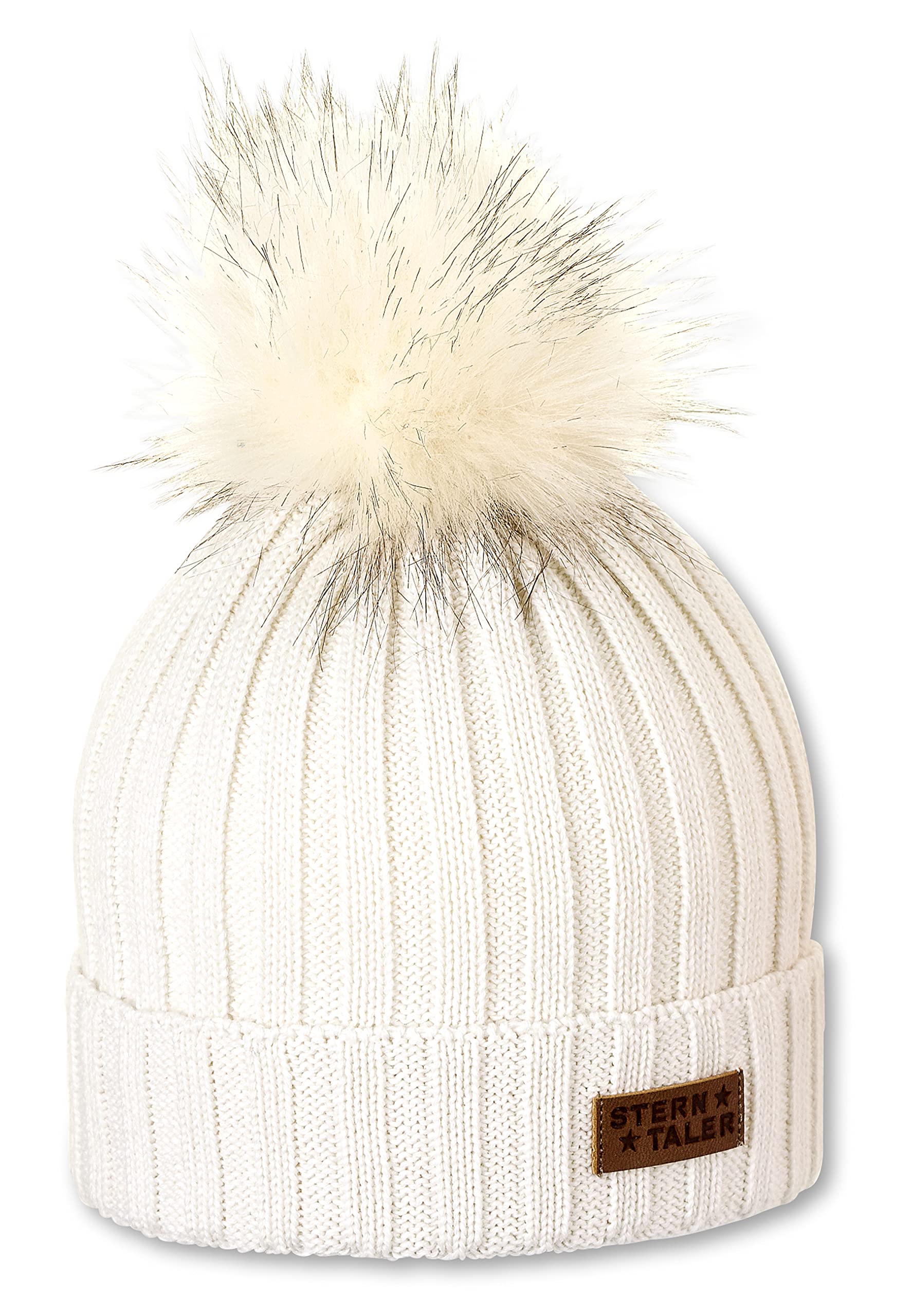 Sterntaler Baby Girls' Strickmütze Cappellopello Flat Cap, Beige (Ecru 908), 47/49