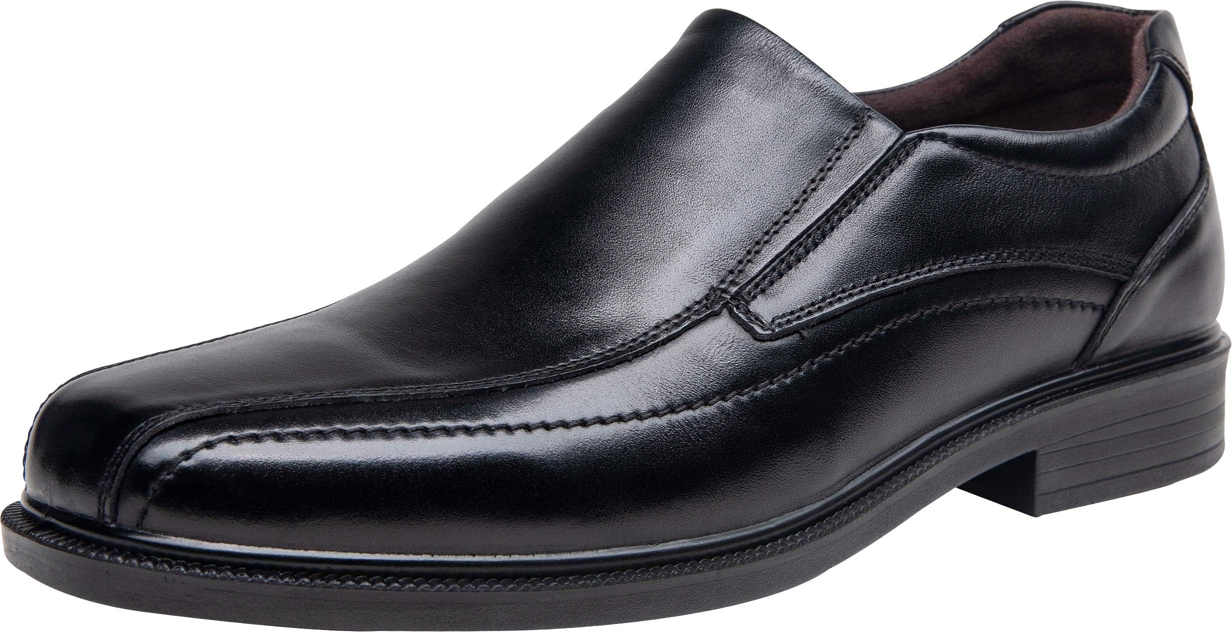 Men's Loafers Leather Formal Classic Dress Shoes Square Toe Slip On Shoes