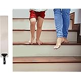 Clear Stair Treads Non Slip for Wooden Steps Indoor with Roller[15 Pcs 32''x 4''] - Pre-Cut Anti Slip Strips & Stair Runners - Peel and Stick Treads - Safety for Elder, Children & Pets by EdenProducts