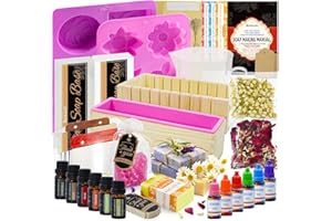 MuseLuxe Soap Making Kit for Adults,Soap Making Supplies Melt and Pour,DlY Set for Beginners - Base,Silicone Molds, Loaf,Molds,Cutter Box,Fragrances,Gift Card, DIY Gift Craft