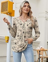 Zeagoo Long Sleeve Summer Tops for Women Floral