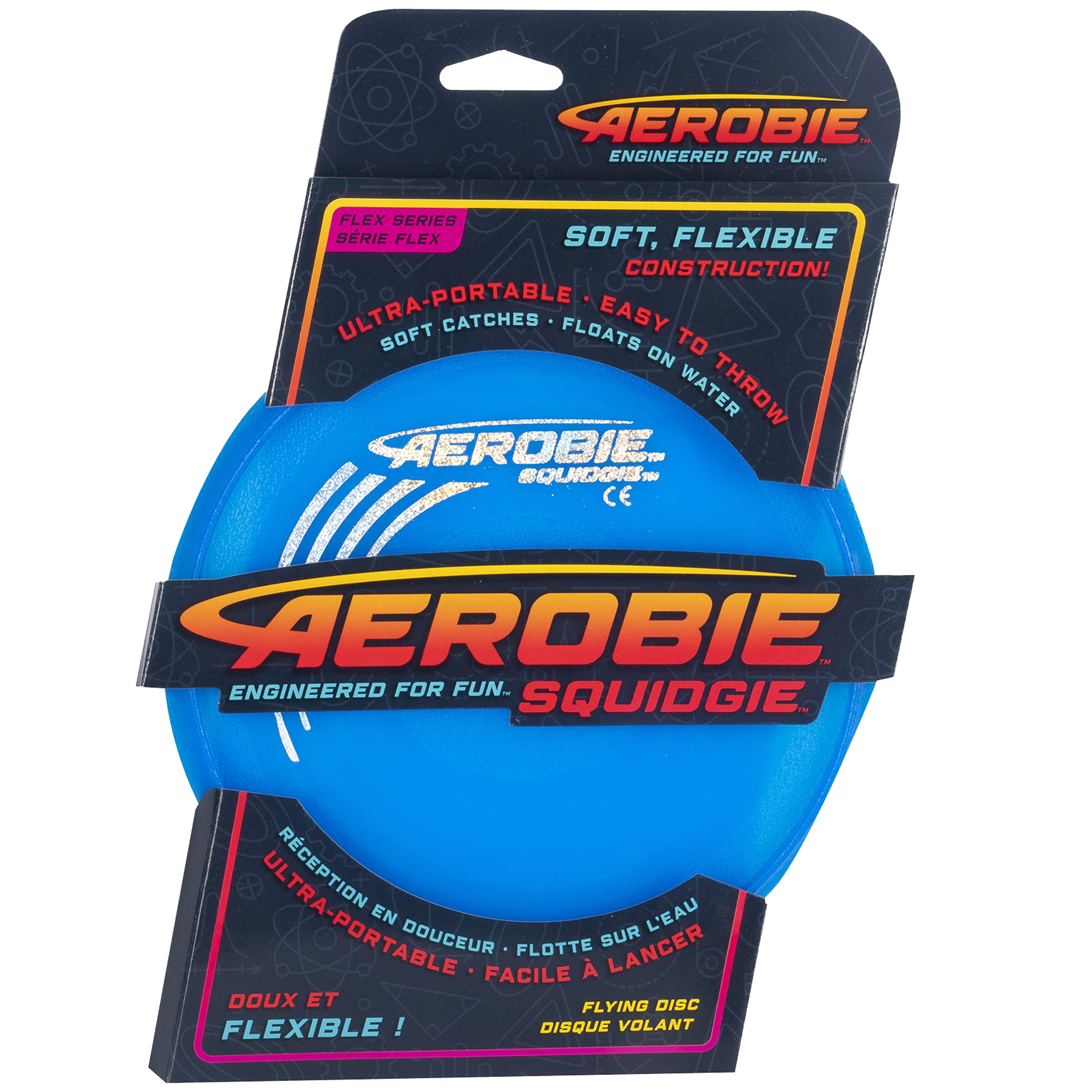 Aerobie Squidgie Disc - 8” Diameter, Spoiler Rim Design for Long, Accurate Flights 2019 Model (Blue)
